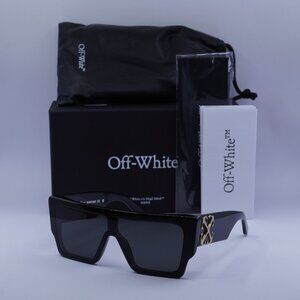 Off-White OERI14F MARION 1007 Shield Sunglasses – Black/Dark Grey